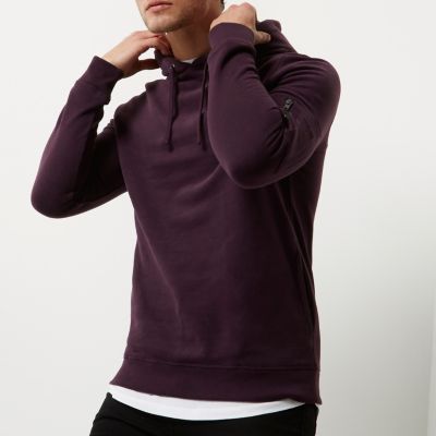 Dark purple zip sleeve hoodie